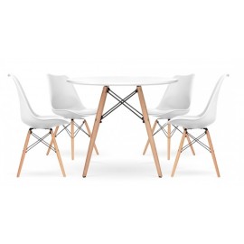 Pack 4 Stühle Shark und 1 Tisch Lemans 100 cm