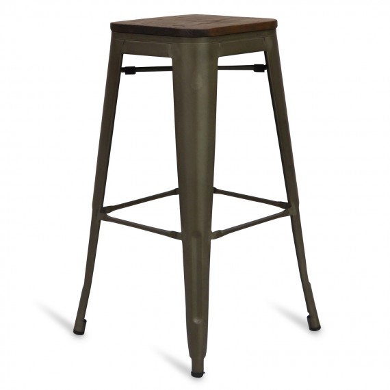 Hocker Mit Holzitzfläche Bistro Antique Icon Möbel