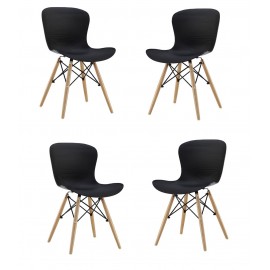 Set van 4 houten torenstoelen New Edition