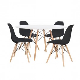 Pack 4 Stühle James und 1 Tisch James 120 cm