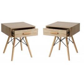 Set van 2 nachttafels met lade en toren