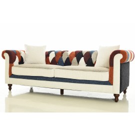 furmod Sofa Chesterfield Patchwork 3-zits