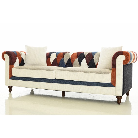 furmod Sofa Chesterfield Patchwork 3-zits