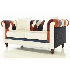 furmod Sofa Chesterfield Patchwork 2-zitsbank